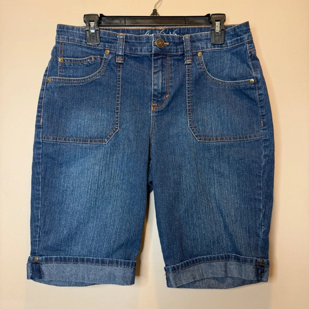 Gloria Vanderbilt Bermuda Shorts Womens 8 Blue All Around Slimming Effect Denim